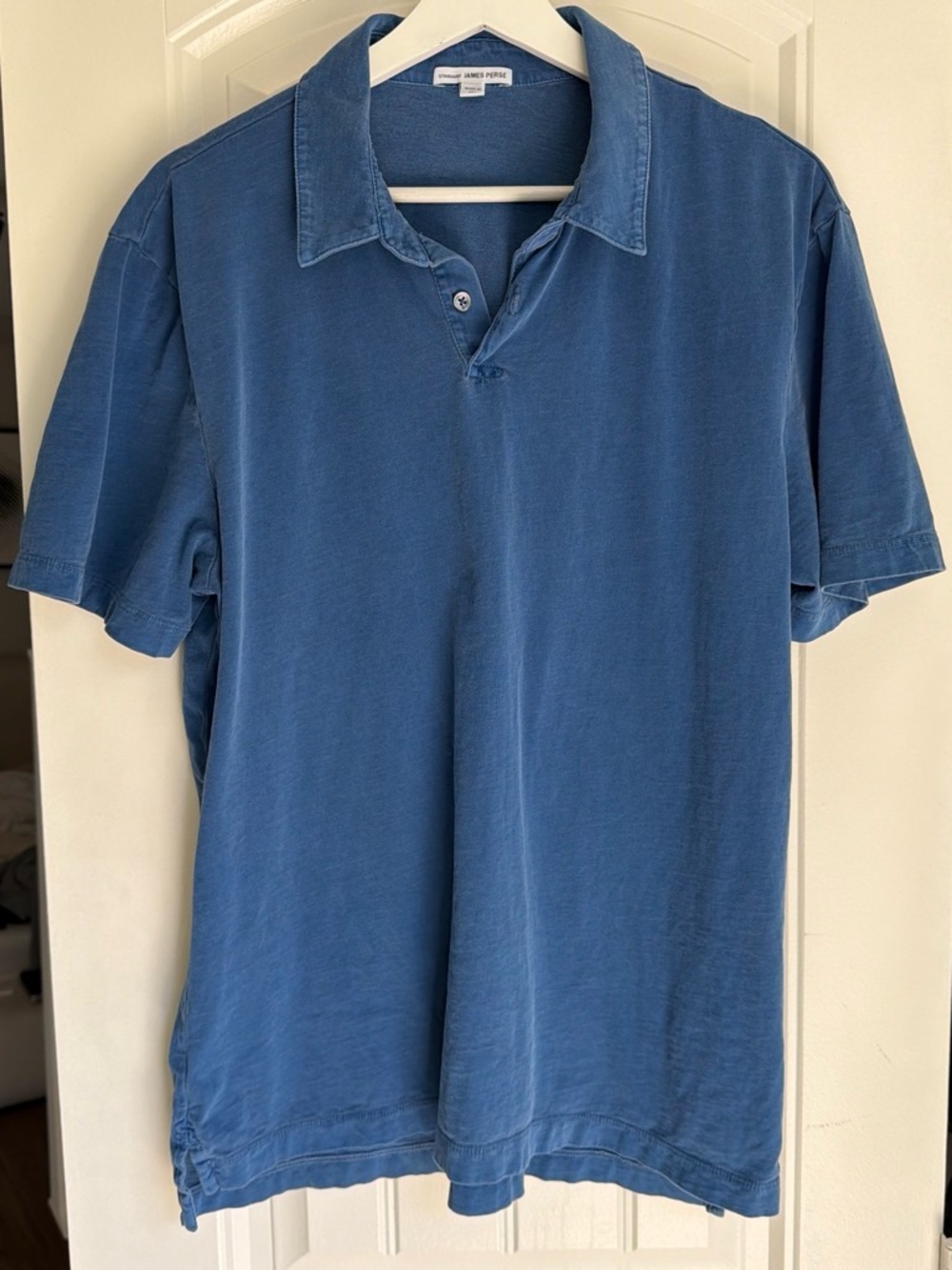 James Perse Washed Indigo Short-Sleeve Polo